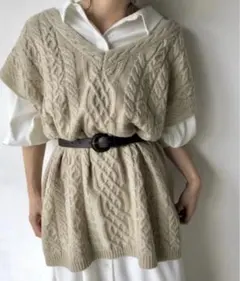 【美品】WILLFULLY ケーブルニットベスト