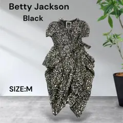 e2358☆Betty Jackson Black ラップワンピース Mサイズ