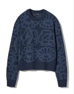 ユニクロ　UNIQLO マリメッコ　ラムクルーネックセーター　s ネイビー