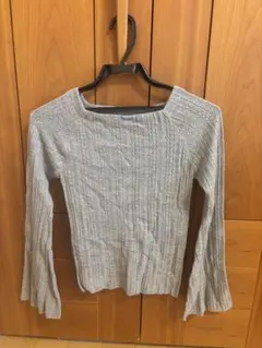 SNIDEL グレー リブ編み 長袖セーター