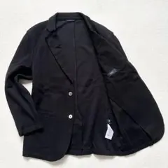 SHIPS シップス 日本製 ジャージ リップル S2ボタン ジャケット 黒　S