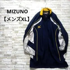ミズノ　mizuno　スポーツウェア　アウター　XXL　野球　紺　シルバー　黄色