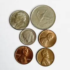 アメリカコイン　韓国コイン　外国コイン　まとめ売り　6枚　アンティーク　レトロ