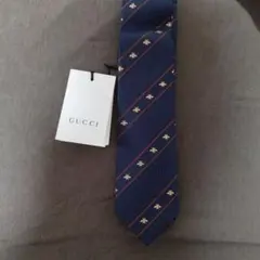 GUCCI ネイビー ストライプ ネクタイ