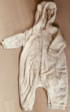 フリースロンパース クマ耳フード付き