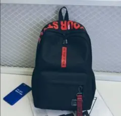 リュック 大容量 ブラック レッド ロゴ 通学 マザーバッグ アウトドア