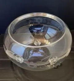 レトロ 色被せガラス 切子 持ち手付菓子鉢 - メルカリ