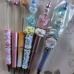 やまりん様専用カスタムボールペン6本、各種3本ビーズセット