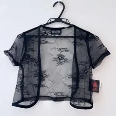 La Belle Fashions USA製 レースボレロ 黒 S-M 透け感のサムネイル