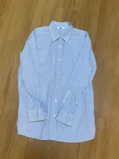 ユニクロ　ストライプコットンシャツ