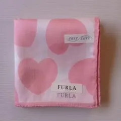 【未使用・シール付き】FURLA ハート柄 ハンカチ　新生活