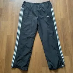 00s adidas 極太 バギー ワイドレグ トラックパンツ XL 黒 Y2K