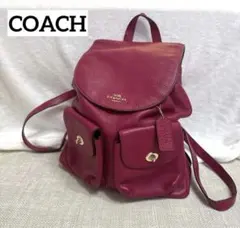 【極美品】COACHコーチ リュック ビリー ペブルドレザー ピンクバッグパック 極美品】COACHコーチ リュック ビリー ペブルドレザー ピンクバッグ