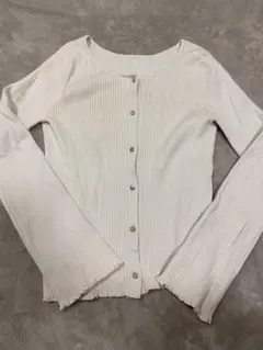 GU ホワイト長袖カーディガン、ニット