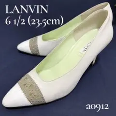 【日本製】LANVIN ランバン パンプス レザー ポインテッドトゥ 白のサムネイル