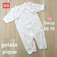 【良品販売】夏も◎ジェラピケ　ハートロンパース 50-70のサムネイル