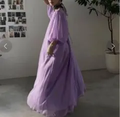 コラボ　大草直子×オペークドットクリップ　ワンピース　ラベンダー　M コラボ 大草直子×オペークドットクリップ ワンピース ラベンダー M