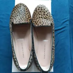 FABIO RUSCONI ヒョウ柄フラットシューズ 37