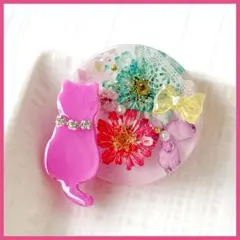 レジン ヘアゴム ドライフラワー ねこちゃん No.399 - メルカリ