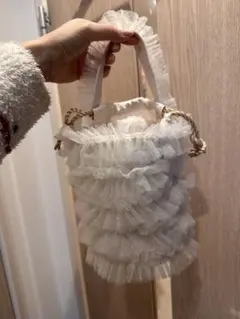 LILY BROWN ドットチュールバッグ ホワイトのサムネイル