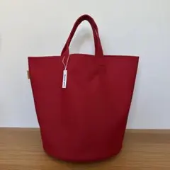 【ハンドメイド】帆布バケツトートバッグM＊イタリアンレッド