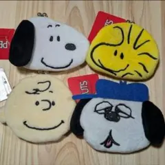 スヌーピー　フェイスがま口ポーチ　４個セット　オラフ　キャラがま