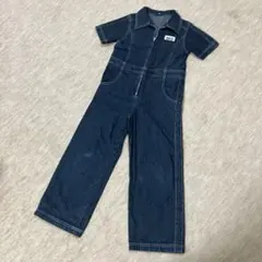 【新品同様】【レトロ】コムサイズム　デニム半袖オーバーオール　１３０