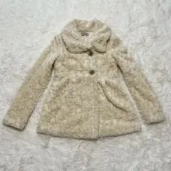 ZARA TRF ライトベージュ ファーコート もこもこ ミドル丈 Sサイズ