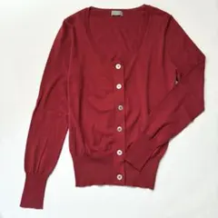 美品✨マーガレットハウエル コットンウール シルク混 カーディガン ボルドー M