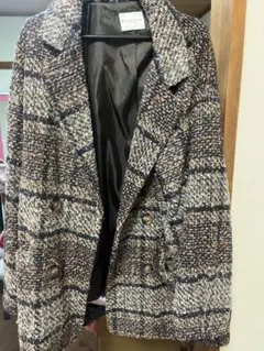 【CLASSICAL ELF 】ツイード ダブルブレストコート　ポッケ付き