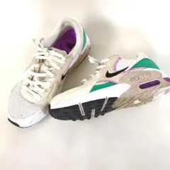 NIKE エアマックス エクシー 23.5cm ベージュ×グリーン×パープル