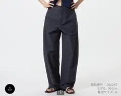 ジャージーバレルレッグパンツ　ネイビー