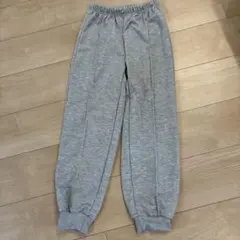 未使用　キッズ　9Y 130.140 グレー スウェットパンツ リブ付き裾