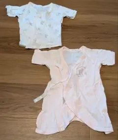 ベビーシャツ肌着 2点セット ホワイト・ピンク