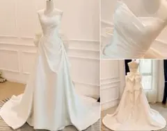 ウェディングドレス ホワイト バックリボン