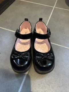 入学式　卒園式　フォーマルシューズ　黒　女の子用　オケージョン　20.0