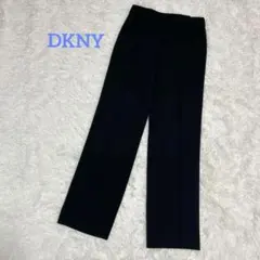 ダナキャランニューヨーク　ブラック　パンツ　 ワイドレッグ　センタープレス