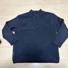 90s チャップス ラルフローレンハーフジップL編み切替コットンニットCHAPS