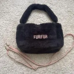 FURFUR グレー ファー ミニショルダーバッグ