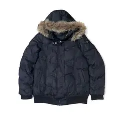 archive grunge fur down jacket BLK y2k