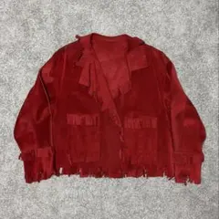 80s　レザージャケット　スペイン製　フリンジ　vintage　希少　ユーロ