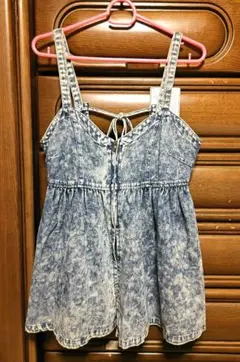 デニム風スリーブレスビスチェ