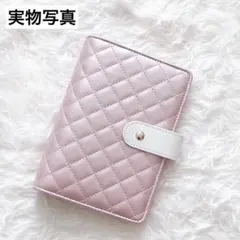 バインダー　ピンク　キルティング　A6 マカロン　saving 貯金　家計管理