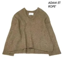 ADAM ET ROPE' アダムエロペ★長袖ニット Vネック リブ編み