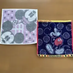 ミッキーマウス　タオルハンカチ　ハンドタオル　ディズニー