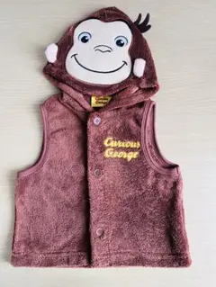 [美品]おさるのジョージ　ベビーベスト フード付き　80センチ　ハロウィン