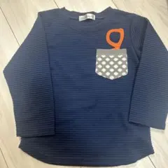 ネイビー 長袖カットソー ポケット付き