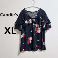 Candie's フラワープリント 半袖トップス XL