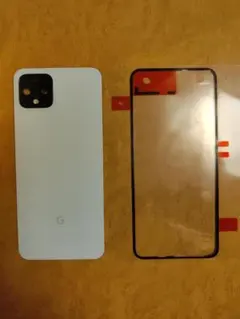 【新品】Google Pixel 4 純正 リアガラス 白 (テープ/NFC付)のサムネイル
