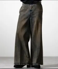 【CLEL】ヴィンテージデザイン フレアデニムパンツM　ブラウン　ブルー